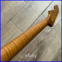 Roasted Flame Maple Stainless Strat Guitar Neck Nitro Satin Fits Fender SM22BK Roasted Flame Maple Stainless Strat Guitar Neck Nitro Satin Fits Fender SM22BK