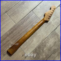 Roasted Flame Maple Stainless Strat Guitar Neck Nitro Satin Fits Fender SM22BK Roasted Flame Maple Stainless Strat Guitar Neck Nitro Satin Fits Fender SM22BK