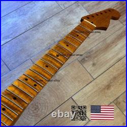Roasted Flame Maple Stainless Strat Guitar Neck Nitro Satin Fits Fender SM22BL