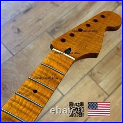 Roasted Flame Maple Stainless Strat Guitar Neck Nitro Satin Fits Fender SM22BL