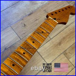 Roasted Flame Maple Stainless Strat Guitar Neck Nitro Satin Fits Fender SM22BL