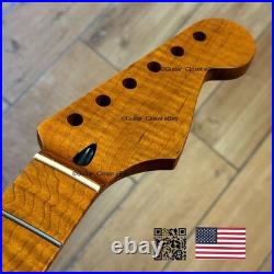 Roasted Flame Maple Stainless Strat Guitar Neck Nitro Satin Fits Fender SM22BL