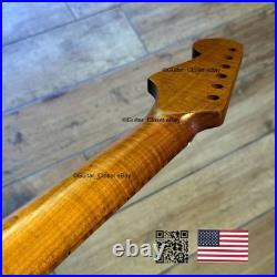 Roasted Flame Maple Stainless Strat Guitar Neck Nitro Satin Fits Fender SM22BL