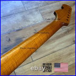 Roasted Flame Maple Stainless Strat Guitar Neck Nitro Satin Fits Fender SM22BL