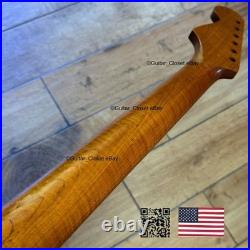 Roasted Flame Maple Stainless Strat Guitar Neck Nitro Satin Fits Fender SM22BL