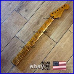 Roasted Flame Maple Stainless Strat Guitar Neck Nitro Satin Fits Fender SM22BL