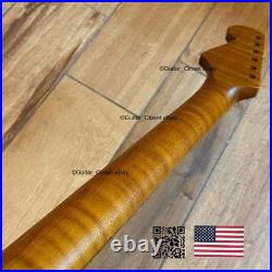 Roasted Flame Maple Stainless Strat Guitar Neck Nitro Satin Fits Fender SM22BN