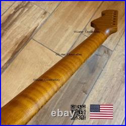 Roasted Flame Maple Stainless Strat Guitar Neck Nitro Satin Fits Fender SM22BN