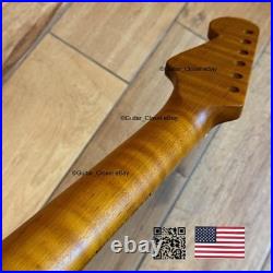 Roasted Flame Maple Stainless Strat Guitar Neck Nitro Satin Fits Fender SM22BN