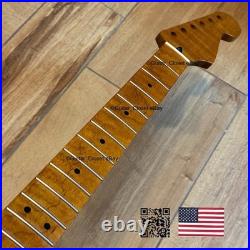 Roasted Flame Maple Stainless Strat Guitar Neck Nitro Satin Fits Fender SM22BN