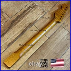 Roasted Flame Maple Stainless Strat Guitar Neck Nitro Satin Fits Fender SM22BN