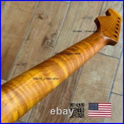 Roasted Flame Maple Stainless Strat Guitar Neck Nitro Satin Fits Fender SM22BR Roasted Flame Maple Stainless Strat Guitar Neck Nitro Satin Fits Fender SM22BR