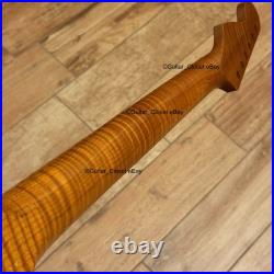 Roasted Flame Maple Stainless Strat Guitar Neck Nitro Satin Fits Fender SM22BT Roasted Flame Maple Stainless Strat Guitar Neck Nitro Satin Fits Fender SM22BT