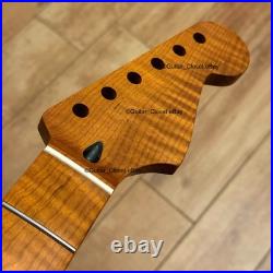 Roasted Flame Maple Stainless Strat Guitar Neck Nitro Satin Fits Fender SM22BT Roasted Flame Maple Stainless Strat Guitar Neck Nitro Satin Fits Fender SM22BT
