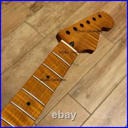 Roasted Flame Maple Stainless Strat Guitar Neck Nitro Satin Fits Fender SM22BT Roasted Flame Maple Stainless Strat Guitar Neck Nitro Satin Fits Fender SM22BT