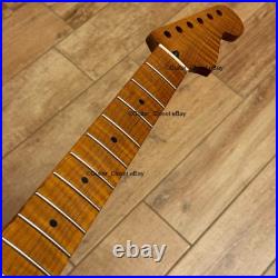 Roasted Flame Maple Stainless Strat Guitar Neck Nitro Satin Fits Fender SM22BT Roasted Flame Maple Stainless Strat Guitar Neck Nitro Satin Fits Fender SM22BT
