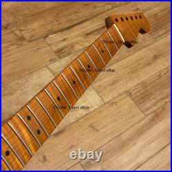 Roasted Flame Maple Stainless Strat Guitar Neck Nitro Satin Fits Fender SM22BT Roasted Flame Maple Stainless Strat Guitar Neck Nitro Satin Fits Fender SM22BT