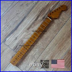 Roasted Flame Maple Stainless Strat Guitar Neck Nitro Satin Fits Fender SM22C Roasted Flame Maple Stainless Strat Guitar Neck Nitro Satin Fits Fender SM22C