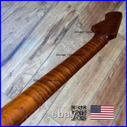 Roasted Flame Maple Stainless Strat Guitar Neck Nitro Satin Fits Fender SM22D Roasted Flame Maple Stainless Strat Guitar Neck Nitro Satin Fits Fender SM22D