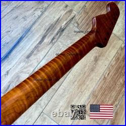 Roasted Flame Maple Stainless Strat Guitar Neck Nitro Satin Fits Fender SM22D Roasted Flame Maple Stainless Strat Guitar Neck Nitro Satin Fits Fender SM22D