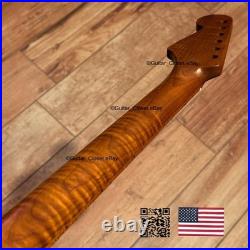 Roasted Flame Maple Stainless Strat Guitar Neck Nitro Satin Fits Fender SM22G