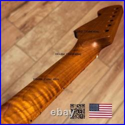 Roasted Flame Maple Stainless Strat Guitar Neck Nitro Satin Fits Fender SM22G