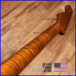 Roasted Flame Maple Stainless Strat Guitar Neck Nitro Satin Fits Fender SM22G