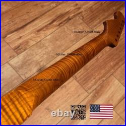 Roasted Flame Maple Stainless Strat Guitar Neck Nitro Satin Fits Fender SM22G