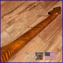 Roasted Flame Maple Stainless Strat Guitar Neck Nitro Satin Fits Fender SM22G