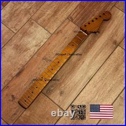 Roasted Flame Maple Stainless Strat Guitar Neck Nitro Satin Fits Fender SM22G