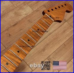 Roasted Flame Maple Strat Guitar Neck Nitro Satin Fits Fender Warmoth Body SM22C