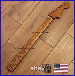Roasted Flame Maple Strat Guitar Neck Nitro Satin Fits Fender Warmoth Body SM22C