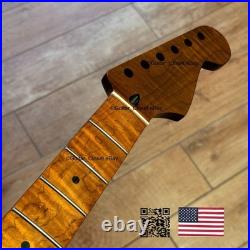 Roasted Flame Maple Strat Guitar Neck Nitro Satin Fits Fender Warmoth Body SM2E