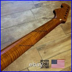 Roasted Flame Maple Strat Guitar Neck Nitro Satin Fits Fender Warmoth Body SM2E