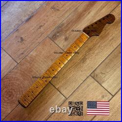 Roasted Flame Maple Strat Guitar Neck Nitro Satin Fits Fender Warmoth Body SM2E
