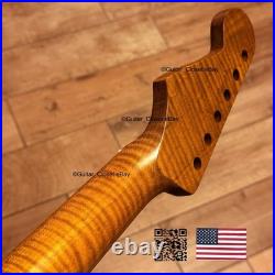 Roasted Flame Maple Strat Guitar Neck Nitro Satin Fits Fender Warmoth Body SM2F