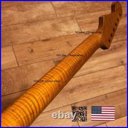 Roasted Flame Maple Strat Guitar Neck Nitro Satin Fits Fender Warmoth Body SM2F