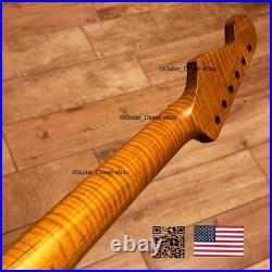 Roasted Flame Maple Strat Guitar Neck Nitro Satin Fits Fender Warmoth Body SM2F