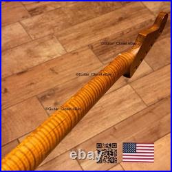 Roasted Flame Maple Strat Guitar Neck Nitro Satin Fits Fender Warmoth Body SM2F