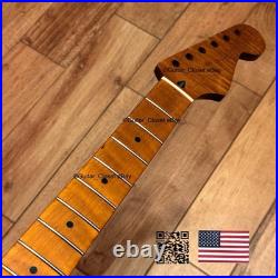 Roasted Flame Maple Strat Guitar Neck Nitro Satin Fits Fender Warmoth Body SM2F