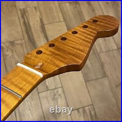 Roasted Flame Maple Strat Guitar Neck Nitro Satin Fits Warmoth & Fender SM22B3