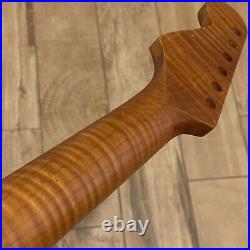 Roasted Flame Maple Strat Guitar Neck Nitro Satin Fits Warmoth & Fender SM22B3