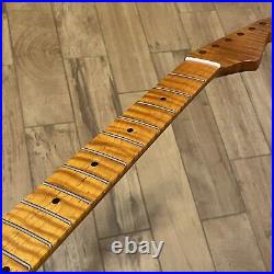 Roasted Flame Maple Strat Guitar Neck Nitro Satin Fits Warmoth & Fender SM22B3