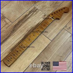 Roasted Flame Maple Strat Guitar Neck Satin Fits Fender & Warmoth Body SM22BG