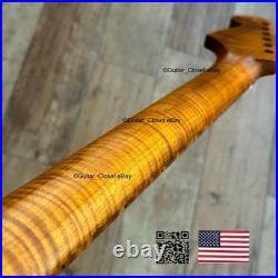 Roasted Flame Maple Strat Guitar Neck Satin Fits Fender & Warmoth Body SM22R