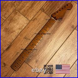 Roasted Flame Maple Strat Guitar Neck Satin Fits Fender & Warmoth Body SM2A