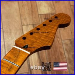 Roasted Flame Maple Strat Guitar Neck Satin Fits Fender & Warmoth Body SM2B