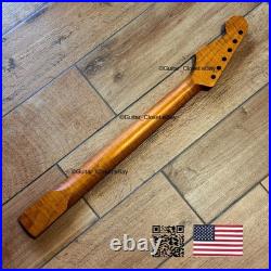 Roasted Flame Maple Strat Guitar Neck Satin Fits Fender & Warmoth Body SM2B