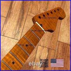 Roasted Flame Maple Strat Guitar Neck Satin Fits Fender & Warmoth Body SM2C