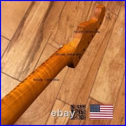 Roasted Flame Maple Strat Guitar Neck Satin Fits Fender & Warmoth Body SM2C